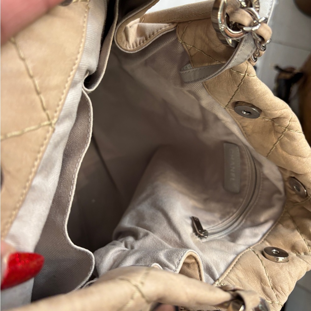 Chanel Taupe Quilted Shoulder Bag - Picture 10 of 15